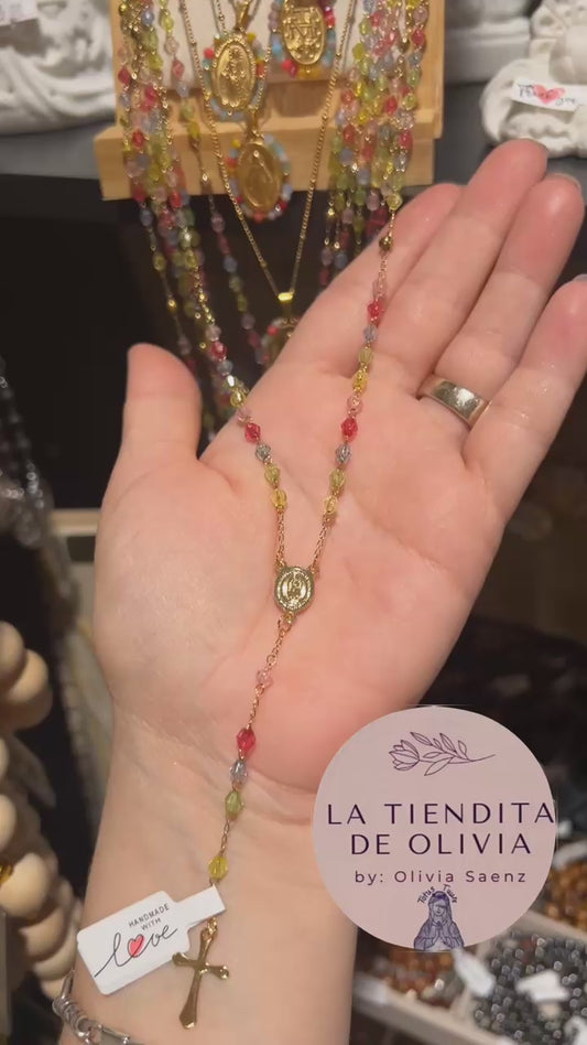 Rosario Colores Miraculous Medal Stainless Steel