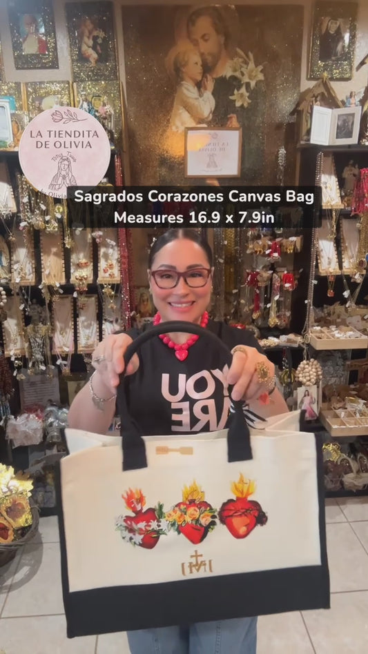 Sacred Hearts ❤️ Sagrados Corazones Canvas Bag
Measures 16.9 x 7.9in