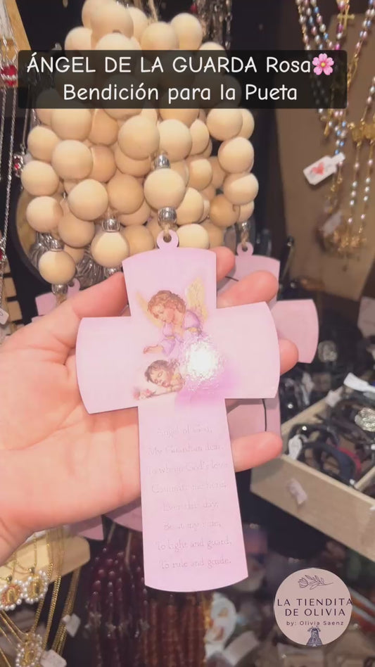 ÁNGEL DE LA GUARDA Rosa🌸Bendición para la Puerta